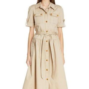 Tory Burch Tan Khaki Safari Utility Shirt Dress Size 2